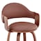 Armen Living Daxton 26" Brown Faux Leather and Walnut Wood Bar Stool LCDXBAWABR26 - alternate 9